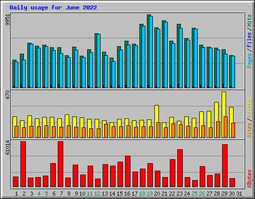 Daily usage for June 2022